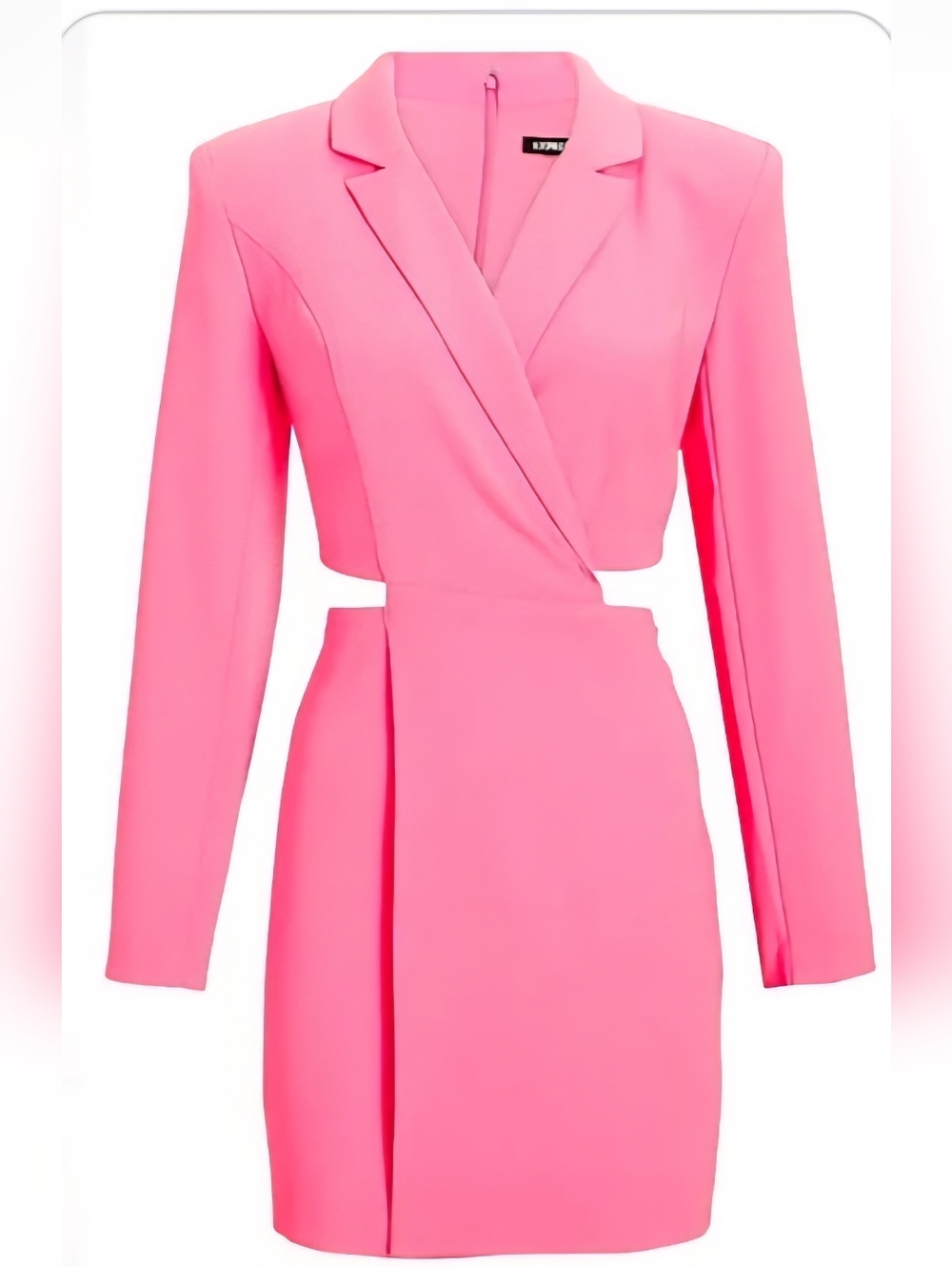 Express Pink Long-Sleeve Tailored Cutout Dress